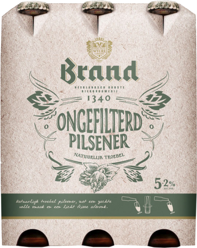 Brand Ongefilterd set van 6 flesjes a 0,30 liter 